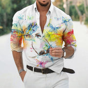 Men's Loose Floral Shirt Beach Retro