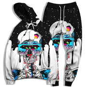 Skull Print Men's Long Sleeve Loose Sweatshirt