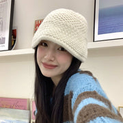 Loose Wool Knitted Fisherman Hat Women's Wool Bucket Hat