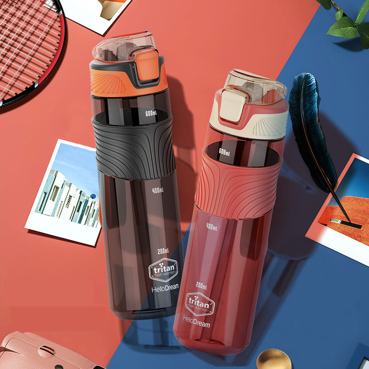 Aikesi New Tritan Plastic Large-capacity Plastic Cap Straw Sports Bottle Cool Running Space Cup 650ml