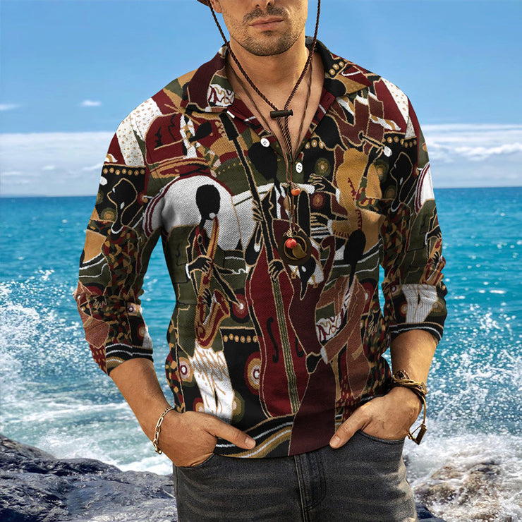 Men's 3D Ethnic Element Printed Fashion Tops