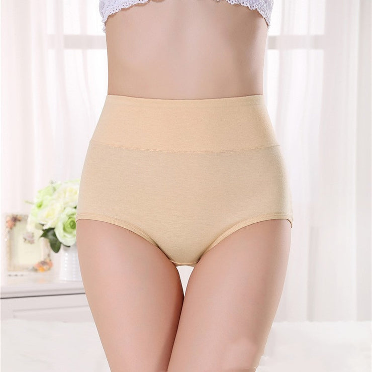 Women's Cotton Breathable Underwear Cotton High Waist Large Size