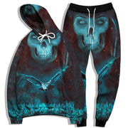 Skull Print Men's Long Sleeve Loose Sweatshirt