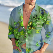 Men's Loose Floral Shirt Beach Retro