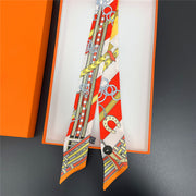 Women's Elegant Professional Duplex Printing Silk Scarf