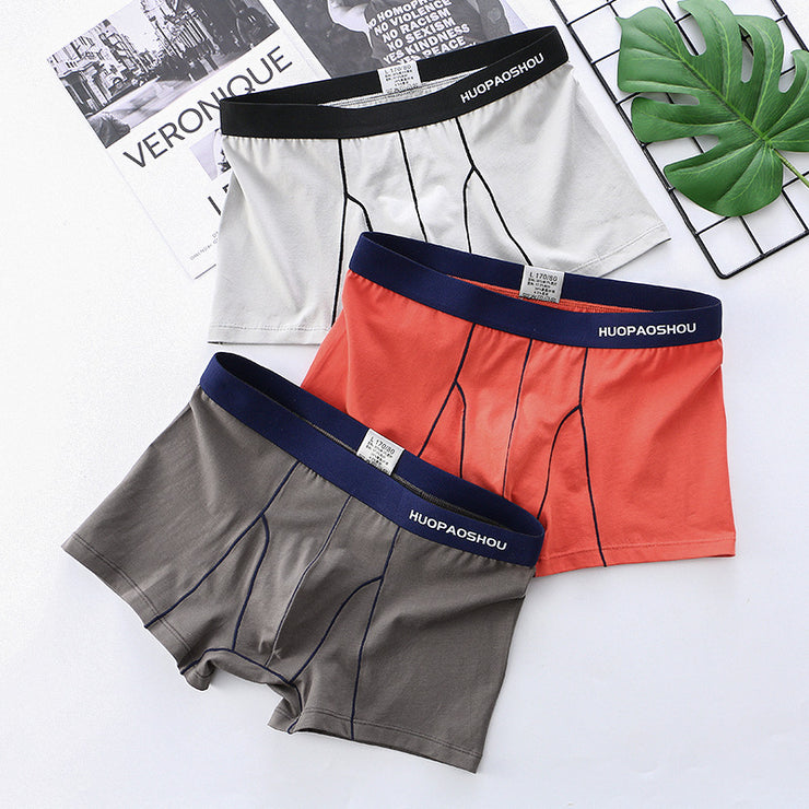 Men's Boxer Briefs Week Days Underwear Solid Color Simple Trendy Breathable Multicolor Pants