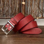 Men's Retro Leather All-match First Layer Cowhide Stainless Steel Buckle Belt