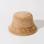 Children Solid Color Plush Bucket Hat