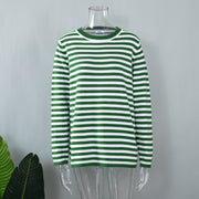 Round Neck Knitted Striped Sweater