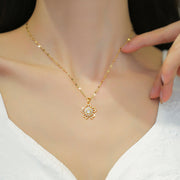 Young Luxury Flower Diamond Necklace Girl