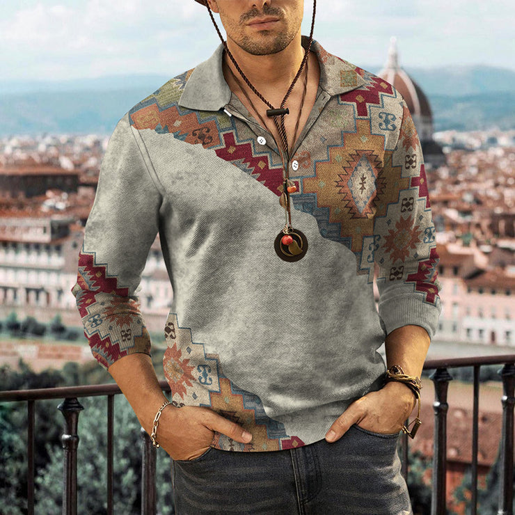 Men's 3D Ethnic Element Printed Fashion Tops