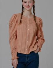 Comfortable Hollow Thin Cotton Retro French Super Beautiful Shirt