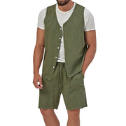 Men's Solid Color Fashion Vest Casual Suit