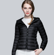 2022 New Winter Clothing Light Short Short Fashion Slim Down Jacket Women's Light Down Jacket Hooded Jacket Tide