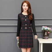 Young mother autumn winter dress