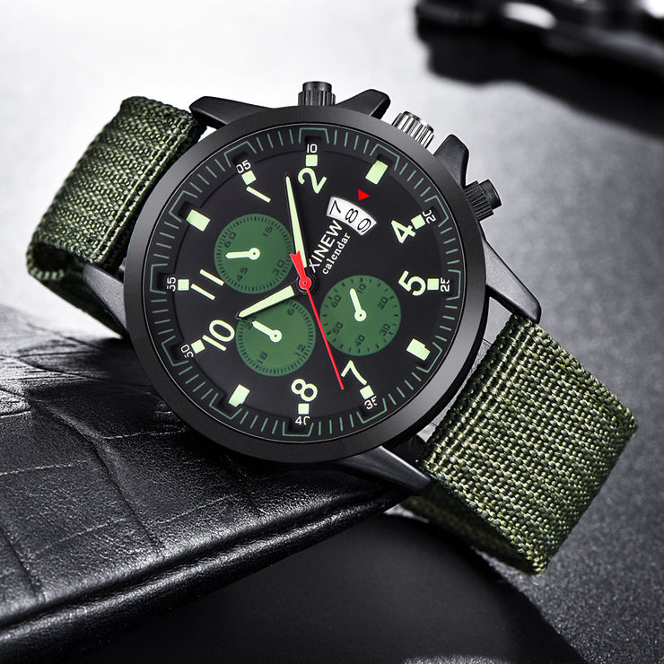 Mens Brand Watches Fashion Nylon Band Military Sports Watch