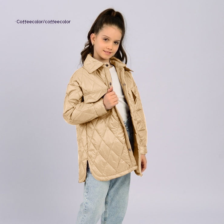 Workwear Loose Rhombus Cotton Clothing Cotton Coat Daughter