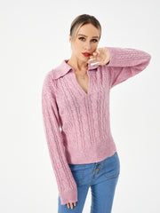 Women's Warm Casual Lapel Sweater