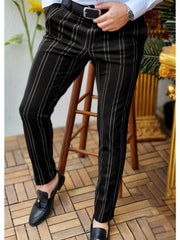 Men's Printed Casual Fashion Striped Trousers