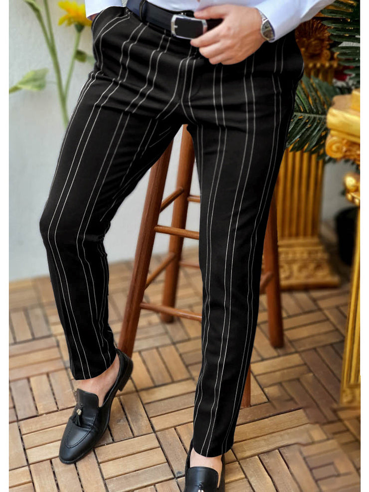 Men's Printed Casual Fashion Striped Trousers