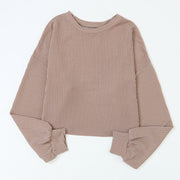 European And American Leisure Drop-shoulder Round Neck Pullover