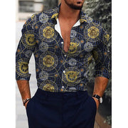 Lapel Men's Shirt 3D Digital Printing