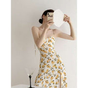 French Sweet Floral Suspender Dress For Women