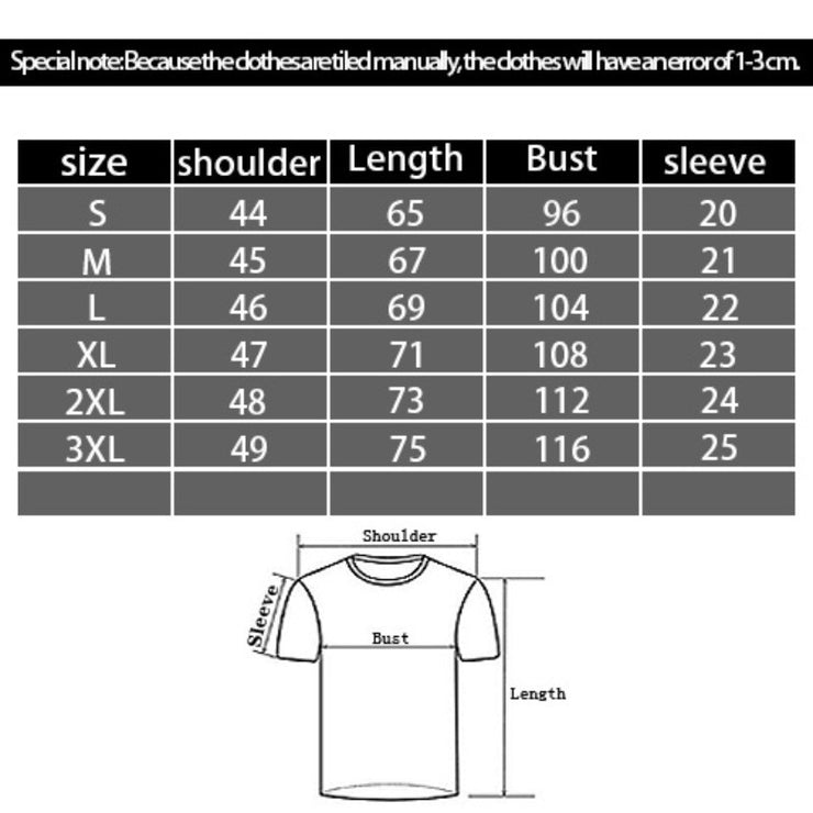 European And American Letters Digital Printing Casual Round Neck T-shirt