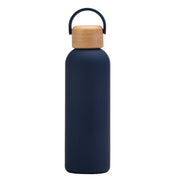 500ml Small Mouth Vacuum Cup Portable Handle Bamboo Wood Cover Water Cup Water Bottle