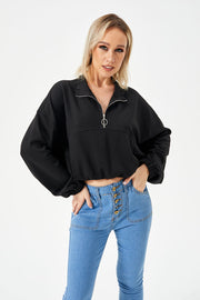 Women's Loose Casual Half Zipper Sweatshirt