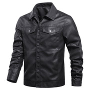 Motorcycle Lapel Young Men's Leather Jacket