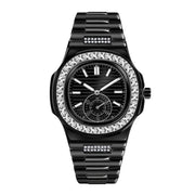 Mens Fashion Alloy Band Diamond Gifts Watches