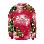 Christmas Dog 3d Digital Printed Round Neck Pullover Sweater