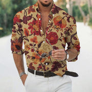 Men's Loose Floral Shirt Beach Retro