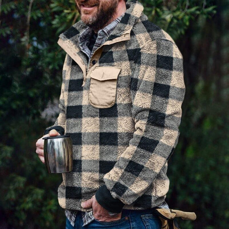 Men's Casual Flannel Plush Sweatshirt