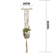 Wall hanging braided rope hanging basket