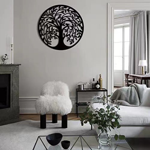 Tree Of Life Metal Wall Hanging Black