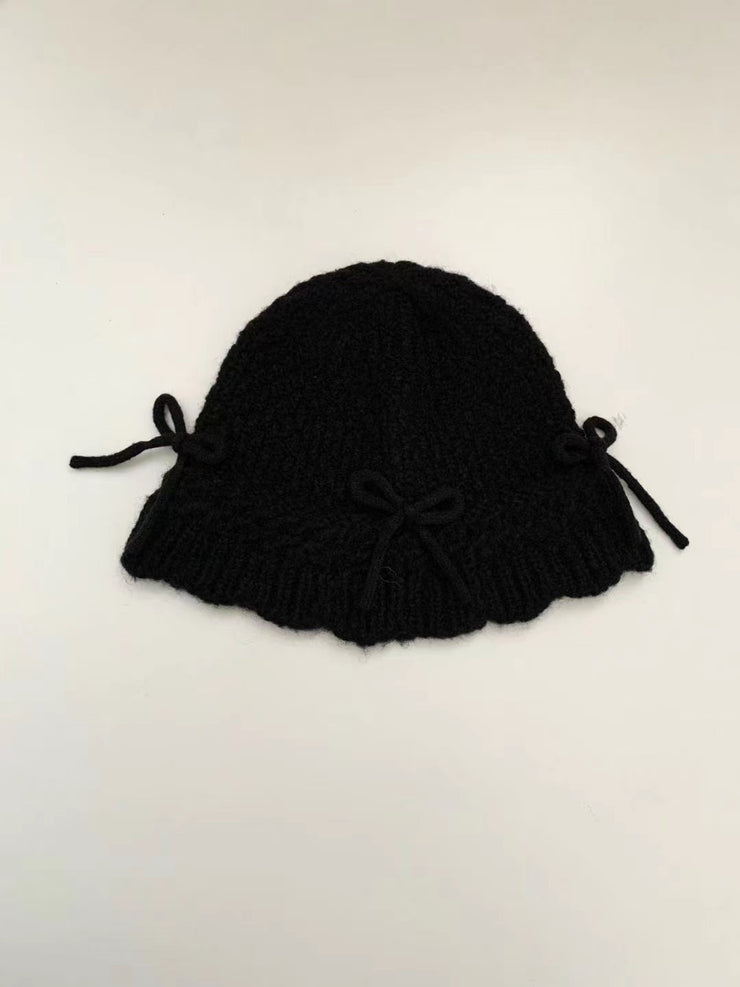 Ornament Bowknot Niche Knitted Wool Hat