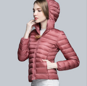 2022 New Winter Clothing Light Short Short Fashion Slim Down Jacket Women's Light Down Jacket Hooded Jacket Tide