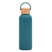 500ml Small Mouth Vacuum Cup Portable Handle Bamboo Wood Cover Water Cup Water Bottle