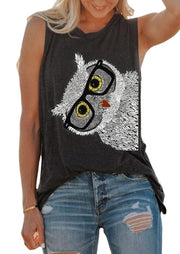 Owl Glasses Sleeveless Tank Top