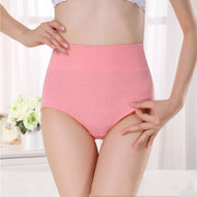 Women's Cotton Breathable Underwear Cotton High Waist Large Size