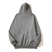 Men's Double-born Flame Foam Loose Open Chest Zipper Hooded Jacket