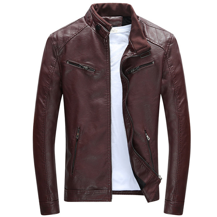 Young Men's Slim Fit Leather Jacket