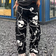 Lightning Skull Washed Denim Trousers