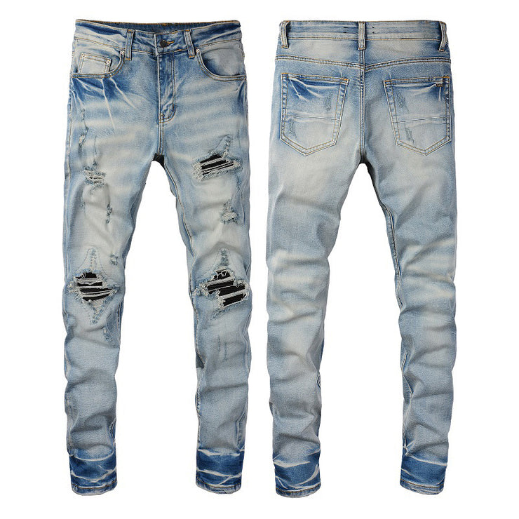 High Street Fashion Brand Jeans Men's Hole Patch