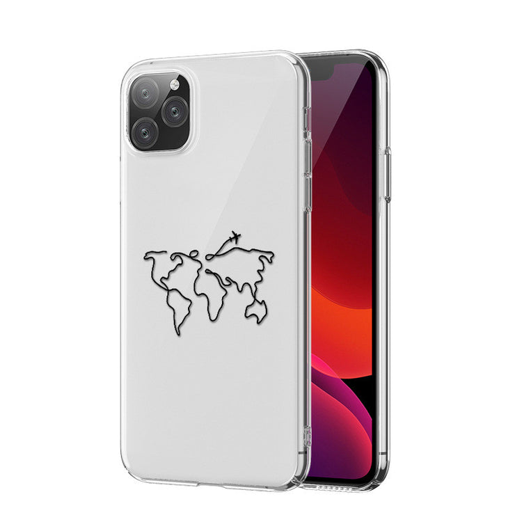 Airplane Map Mobile Phone Case Mobile Phone Transparent Soft