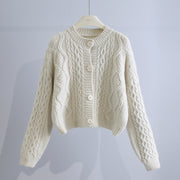 Women's Fashion Loose Twist Sweater Cardigan Jacket