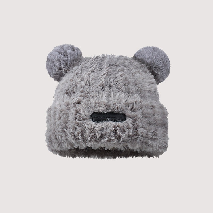 Cute Furry Face-looking Warm Plush Hat