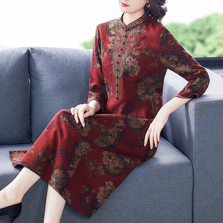 Fashion Young Yarn Silk Cheongsam Dress